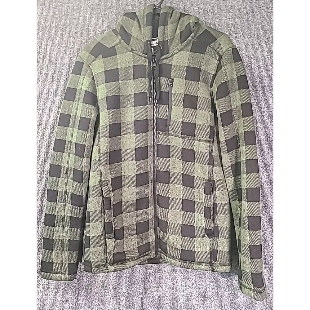 Urban Pipeline Flannel Jacket W/Faux Fur Lining Size Small Men’s Green Plaid Zip